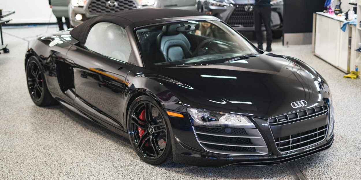 Rare Gated Manual Audi R8 in Edmonton after XPEL PPF and ceramic coating installed